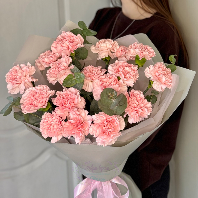 Монобукет розовых гвоздик