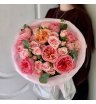 Дуобукет из пионовидных и кустовых роз
