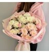 Букет с Хризантемой и Кустовыми Диантусами