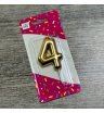 Золотая свеча цифра 4