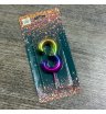Радужная свеча цифра 3