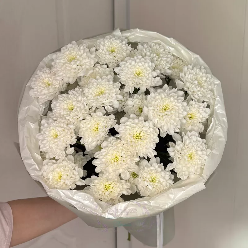 Букет из 5 Белых Хризантем 2