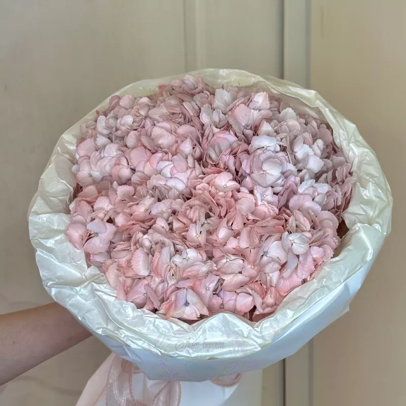 Монобукет из 3 Розовых Гортензий 2